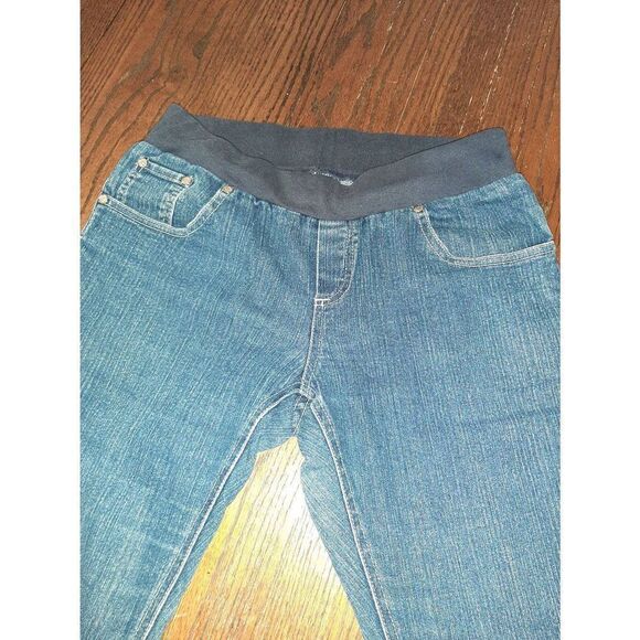 HOST PICK🥳 Small Maternity Kika Under Bump Mid Rise Denim Blue Jeans w/Pockets - Picture 4 of 6